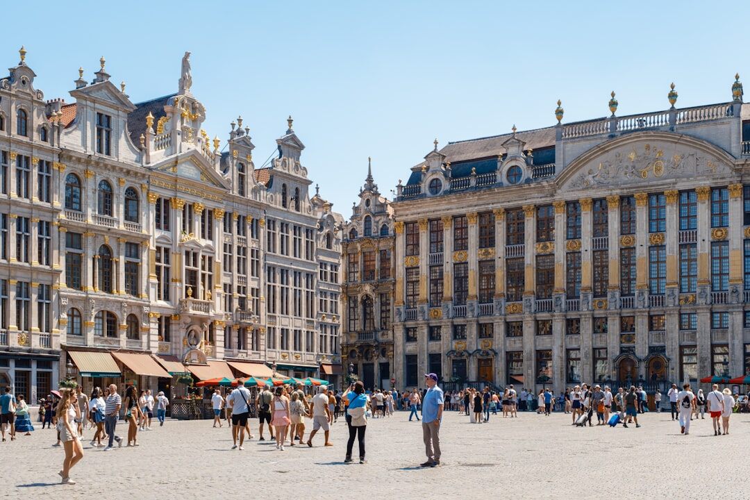 Brussels European quarter buildings under a clear sky
